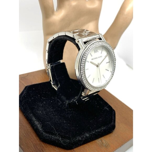 Michael Kors Women's Watch MK7347 Corey Quartz Gemmed Silver Stainless Steel - Picture 2 of 13